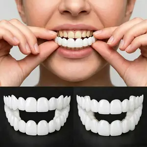 [3 Pairs] 2026 New Snap On Veneers Teeth Whitening Products - 1-Minute Moldable Soft Silicone, Instant Porcelain Look, Confidence Booster, Covers Gaps & Stains, Reusable Oral Care Party Essential