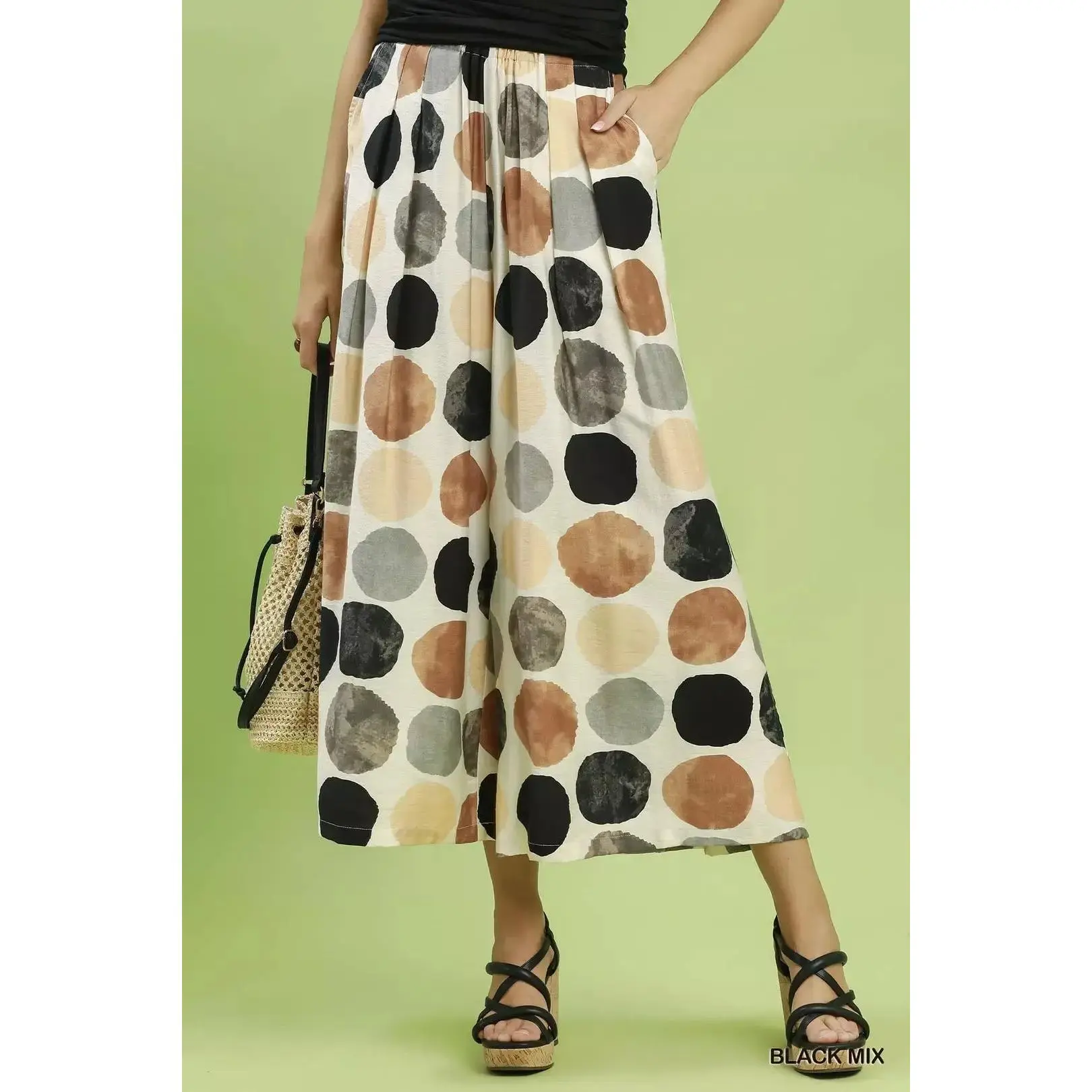 Umgee • Dot Print Wide Leg Pants