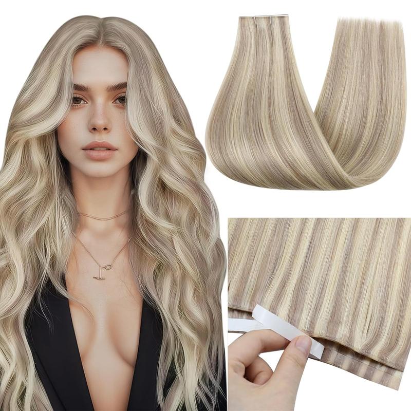 YoungSee Injection seamless tape in weft Wide Tape in Hair Extensions Real Human Hair Tape in Extensions Woman Real Remy Skin Weft Seamless Fullness Silky Straight for Daily Wedding Party Wide Tape Long Weft Tape in Hair Extensions ##SummerVibes
