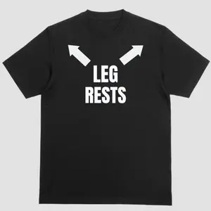 Leg Rests Slogan Novelty Tee, Casual Short Sleeve For Hangouts & Gatherings