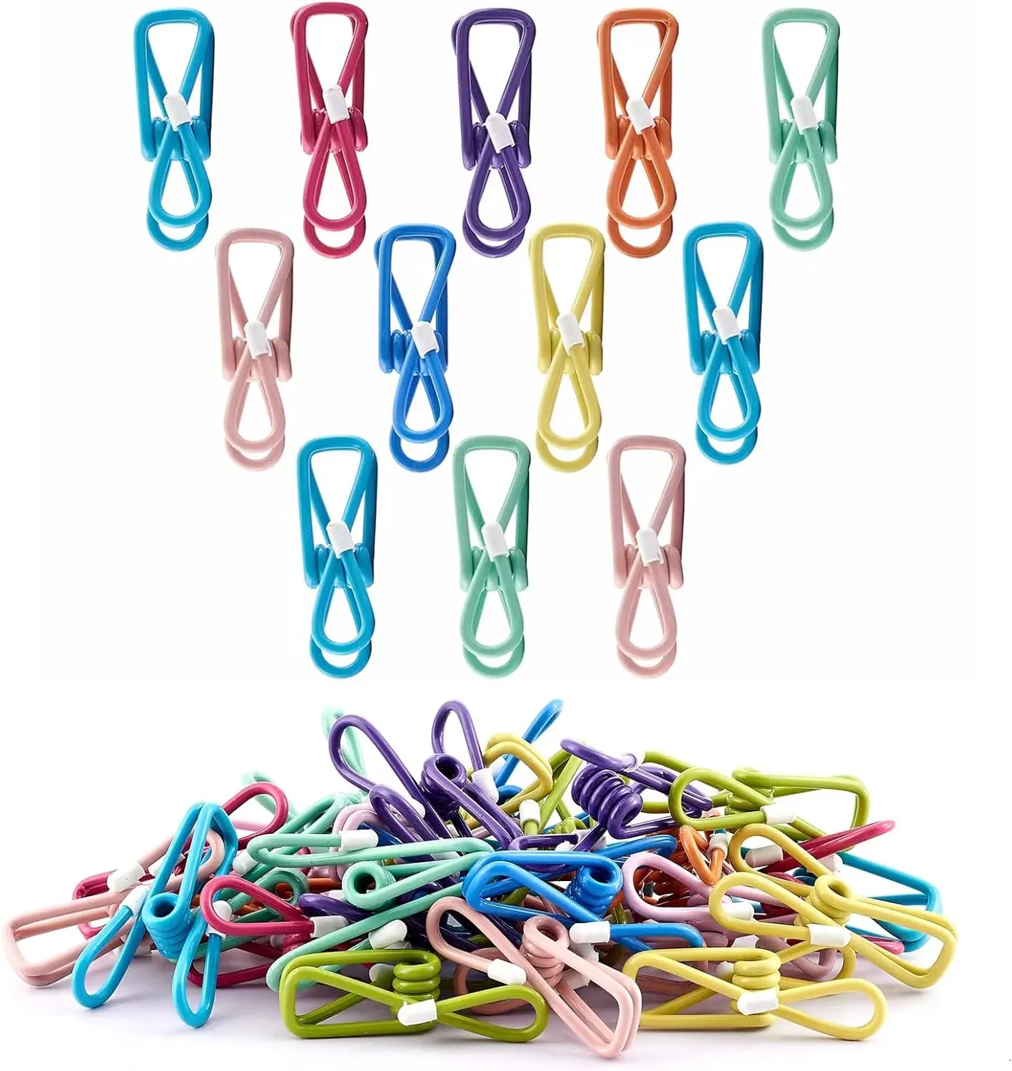 30PCS Mixed Colors PVC Coated Reusable Clamps, 11.5 x 4.72 x 1.06in High-Quality Spring Clamps for Transparent Bags, Food Packaging & Clothes (Home Supplies)