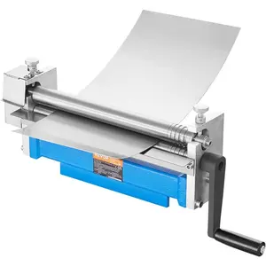 VEVOR Slip Roller, 12.6 inches, Sheet Metal Slip Roll Machine, 20 Gauge Capacity, Rolling Bending Machine with Detachable Rollers, 21 HRC, for Aluminum Alloy Sheet Low Carbon Steel Copper Sheet