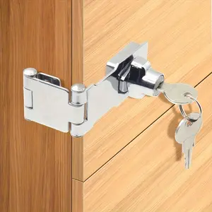 Durable Stainless Steel Folding Door Lock Ring, Security for File Cabinets & Office Drawers, Polished Metal Surface, Safety Lock, Sturdy Lock