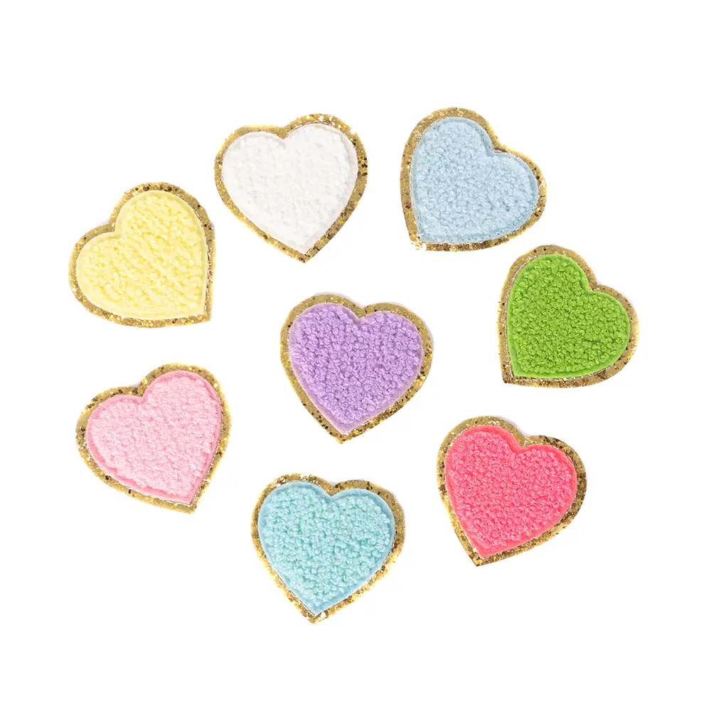 Chenille Sparkle Heart Patch