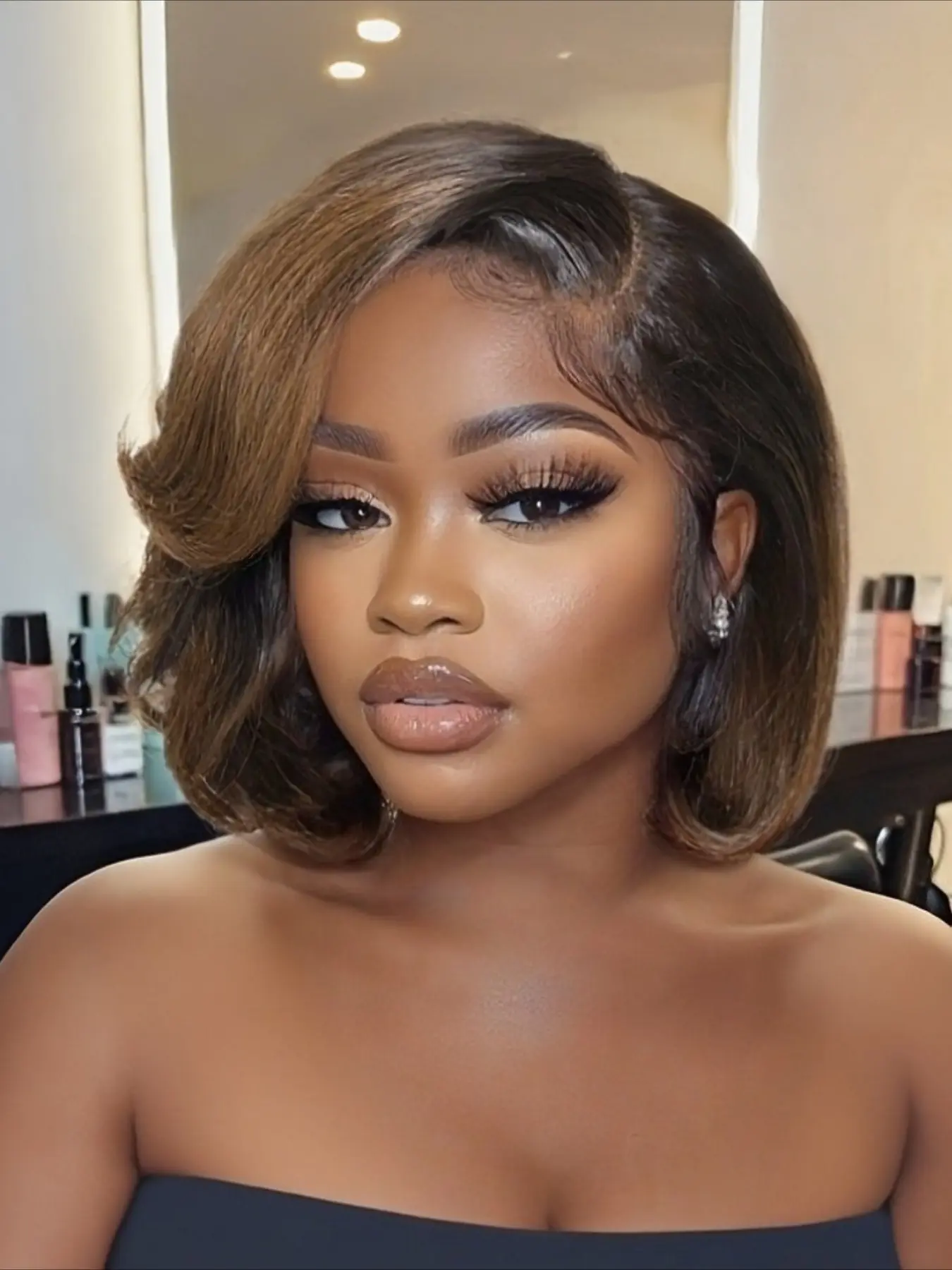 Short Straight Premium Human Hair Wig for Women Glueless Bob Wig 13x4 Transparent Lace Frontal Wig Christmas Wig Lace Front Wigs 150% Density