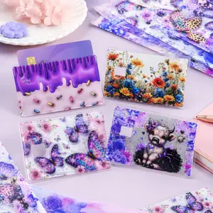 Random 30pcs Cartoon Bank Card Student Card UV DTF Stickers Diy Decal Film Diy Card Set