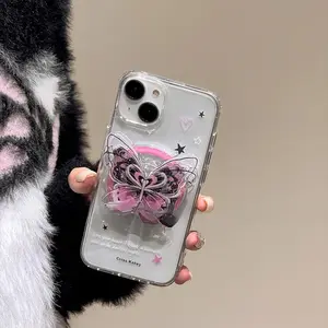 Korean Cute Butterfly Magnetic Holder Phone Stand Grip Tok GripTok Support For iPhone For Magsafe Accessories Phone Holder ﻿