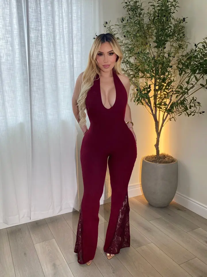 Selena Burgandy Jumpsuit