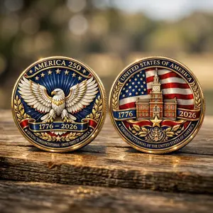 250th Anniversary USA 250th Anniversary Coin 1776-2026 Semiquincentennial Challenge Coin Independence Hall Patriotic Gift, American Eagle Medal Patriotic Gift 4th Of July Unique Gift for Him