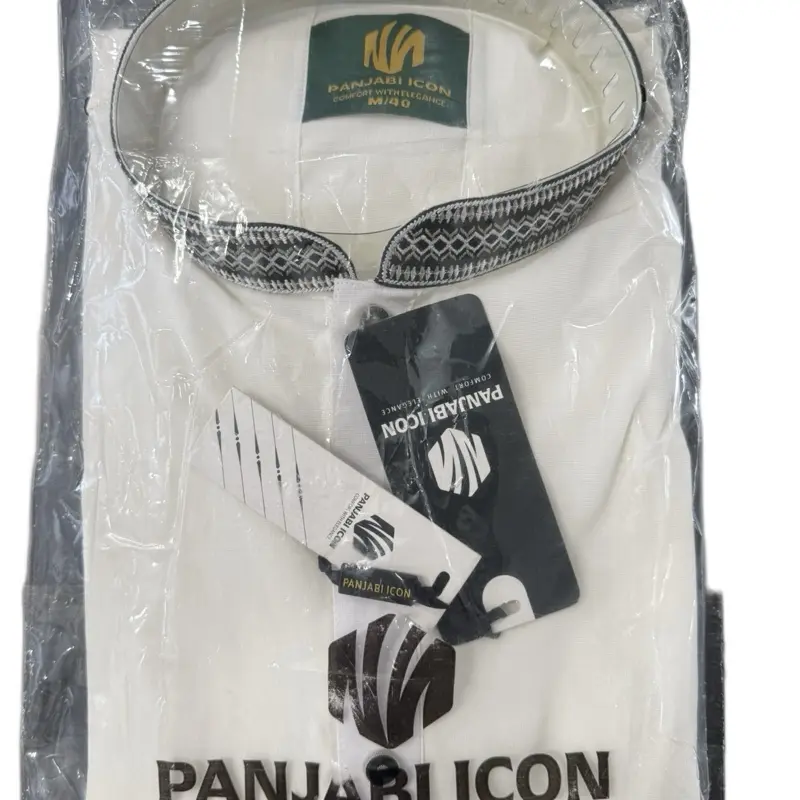 PANJABI Men's Punjabi Kurti - 100% Cotton White Shirt Available in S M L XL Processing Time 1-2 Business Days Shipping from USA