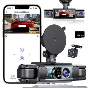 4 Channel Dash Cam Front and Rear, 360° View Dash Camera for Car with 3.16" IPS Touch Screen, 8 IR Night Vision, 5G WiFi, APP Control, G-Sensor, Loop Recording, Parking Mode, 32GB Card