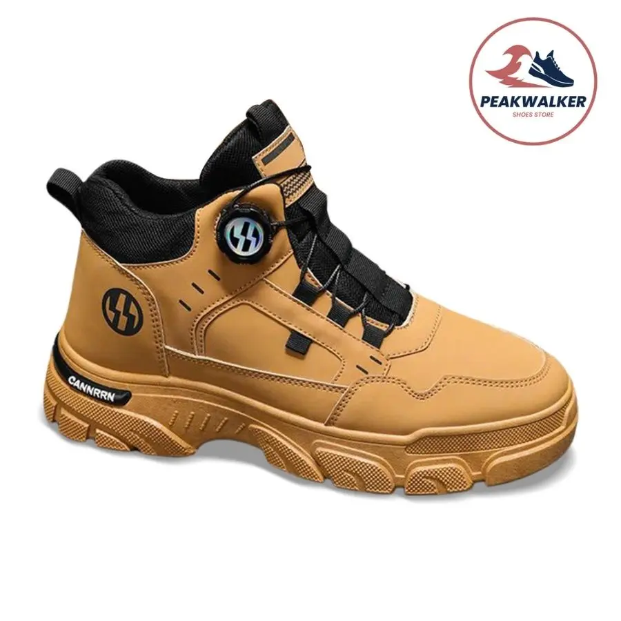 Men’s No-Lace Running Shoes, All-Season Dial Closure Sport Shoes with EVA Cushioning and Slip-Resistant Sole for Walking, Jogging & Daily Use