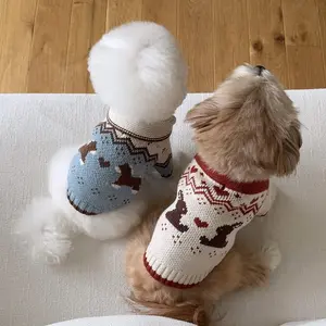 Christmas Pet Sweater for Standard Schnauzer Bichon Frise Teddy Bear & Corgi Jacquard Pattern Design Winter Wear Cozy Festive Touch