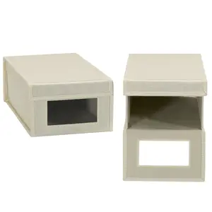 Small Drop Front Shoe Box 2 Pack  Beige