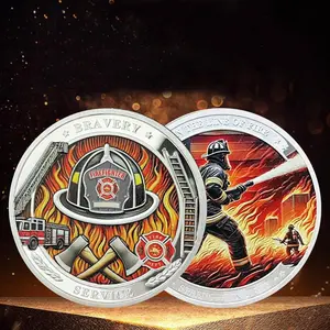 fathersdaygifts 1 Count Honorary Fireman Challenge Coin, Inspired Collectible Alloy Coin with Intricate Engraved Design, Gift for Men, Father's Day
