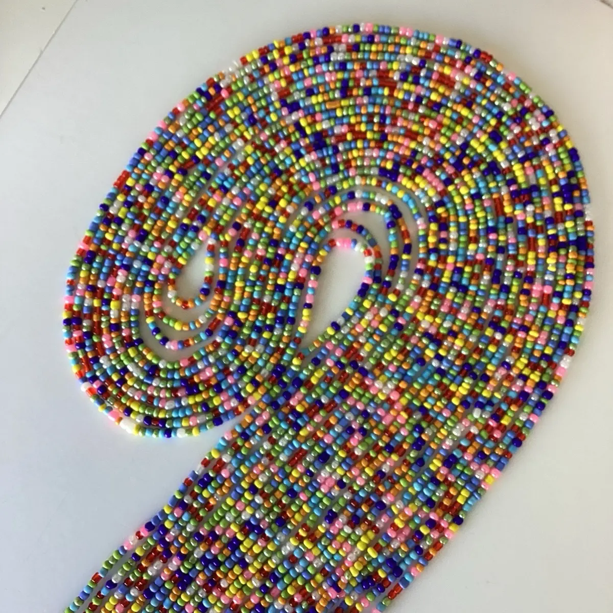 Multicolored African waist beads