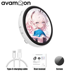 Avamoon Digital Badge Photo Video GIF Display Screen Pins Pixel Touchscreen Lightweight 500mAh Long Battery Life Portable Multi-functional Two-dimensional Anime and Gaming Merchandise & Collectibles Gifts for Men Women TikTokShopHolidayHaul