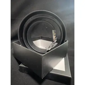 Smooth-Slide Ratchet Belt for Men Genuine Leather with Stainless Steel Buckle Micro-Adjustment 30-42" Waist Black Brown Khaki