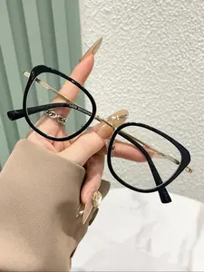 Unisex Simple Style Plain Color Eyeglasses, Trendy Casual Eyeglasses for Everyday Use, Fashion Accessories for Outdoor Activities