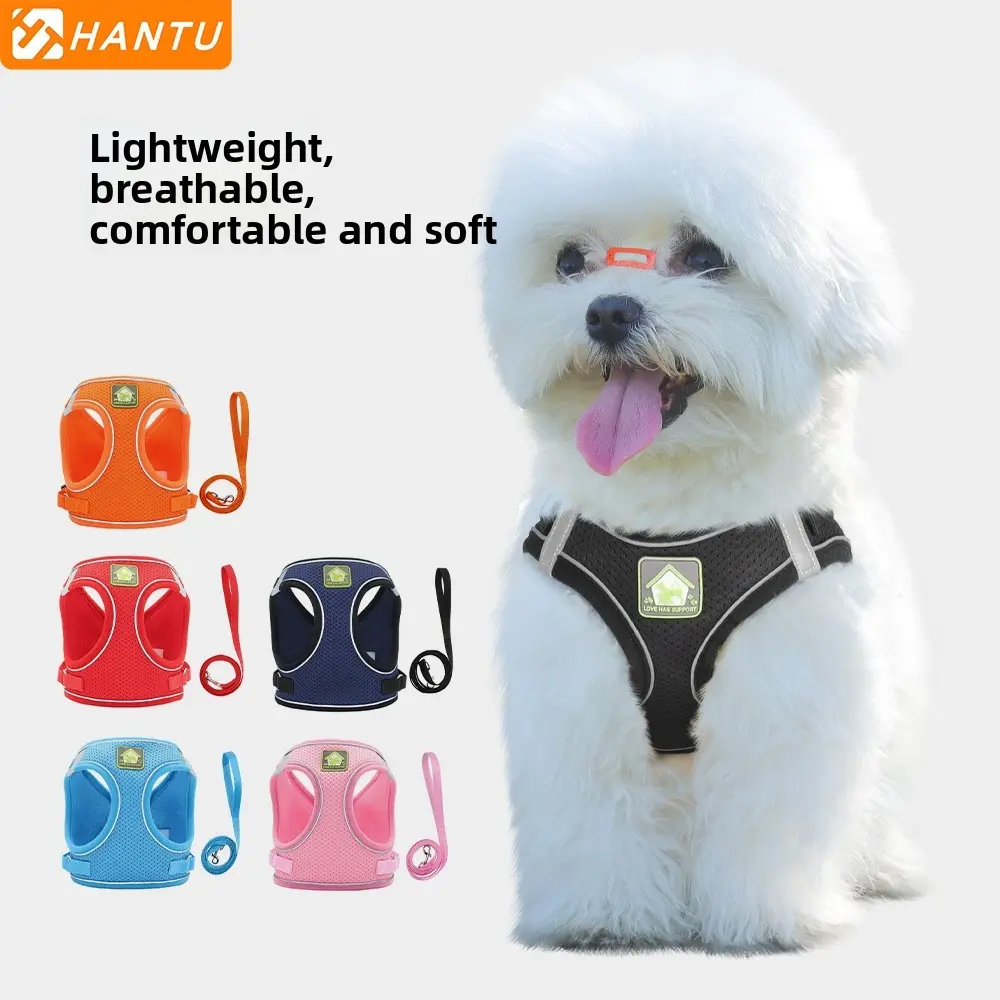 New Reflective Breathable Pet Chest Dog No Tangle Leash Small Puppy Vest, Comfortable Pet Supplies for Daily Use, Durable and Stylish Design