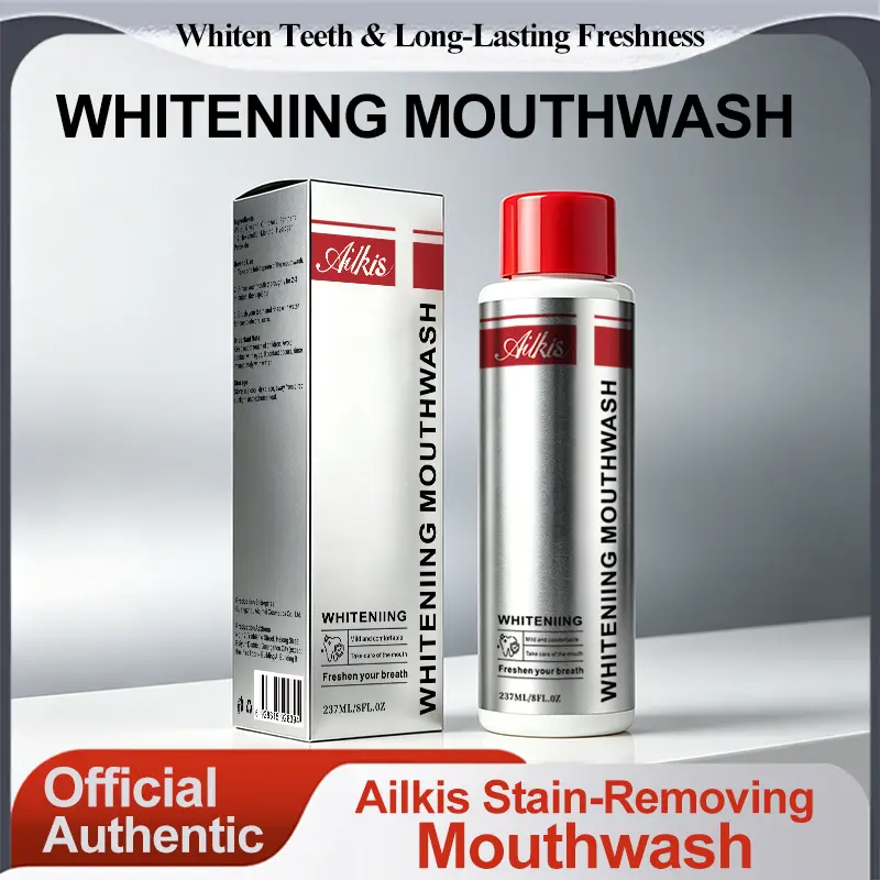 Stain Whitening Mouthwash 237ml – Fresh Breath Oral Rinse with Essential Oils for a Cleaner, Brighter Smile Cleansing Cleanser