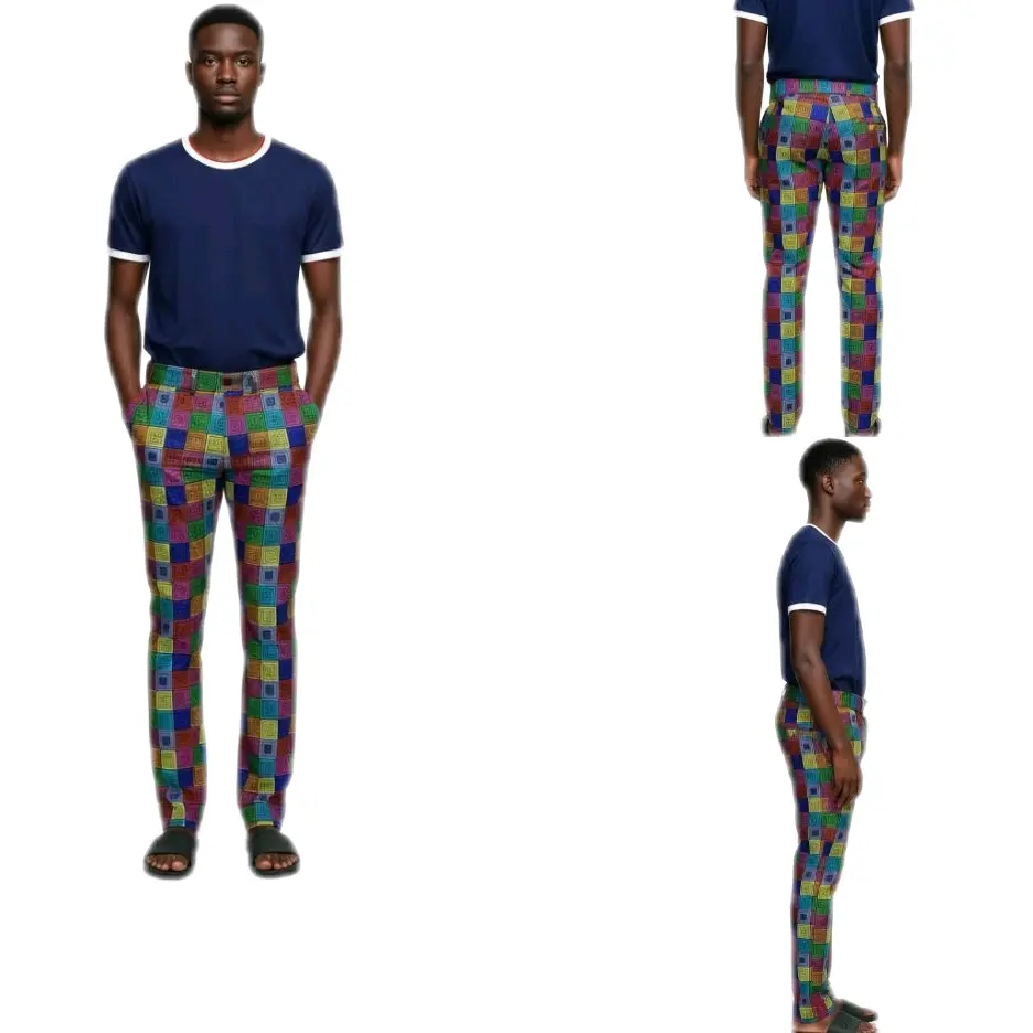 Multicolor Men's Ankara Trousers - Stylish & Comfortable Fashion Pants for Everyday Wear