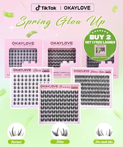 OKAYLOVE Lashes Cluster, One Size Eyelashes Clusters for Lira | Flora Luxe, 8/ 10/ 12/ 14/ 16/ 18MM Soft Cluster Eyelash Extensions, DIY Eyelash at home Easily, Natural Makeup Girl Gifts
