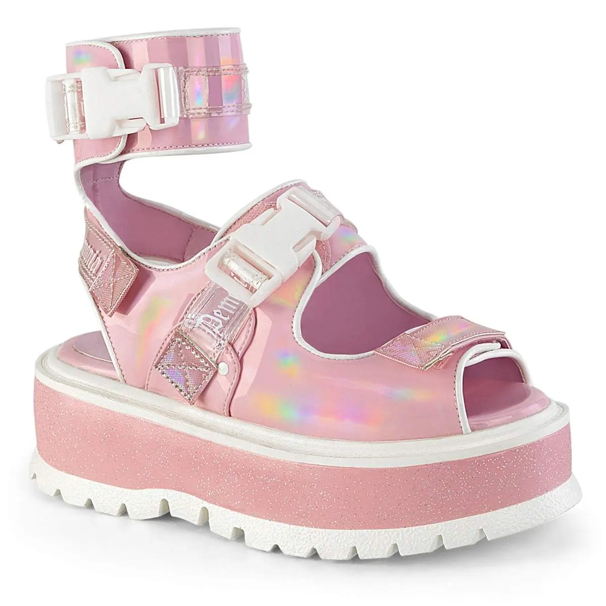 Demonia Women's Slacker-15B Wedge Sandal with Ankle Cuff and Velcro Closure Demonia Women's Slacker-15B Wedge Sandal with Ankle Cuff and Velcro Closure