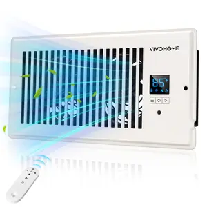 VIVOHOME Smart Vent Register Booster Fan with Intelligent Thermostat & 10-Speed Remote Control 120 CFM Airflow Vent Cover for Room, Floor, Wall - White