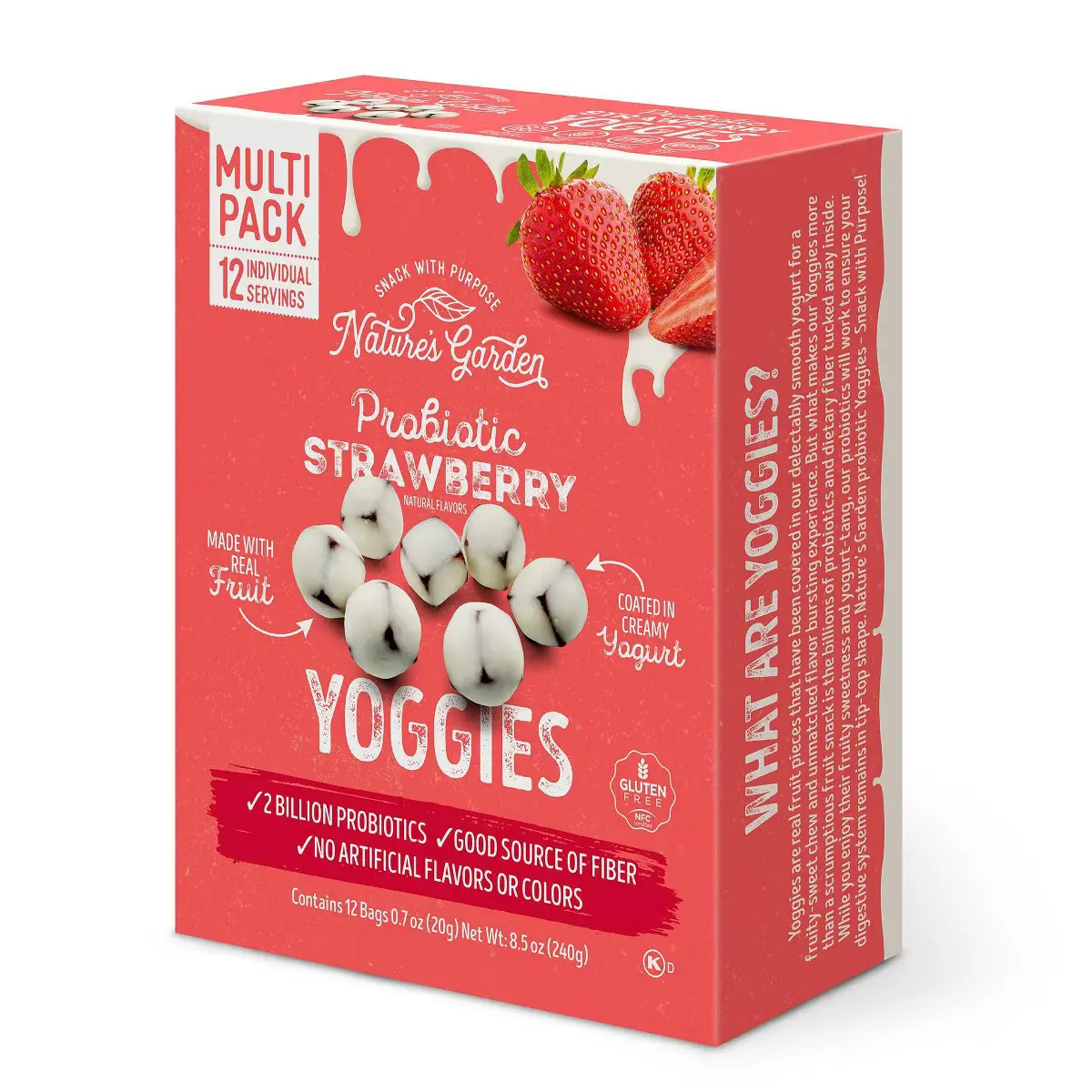 Nature's Garden Snacks Probiotic Yoggies Fruit Snacks Strawberry - 8.5oz/12ct