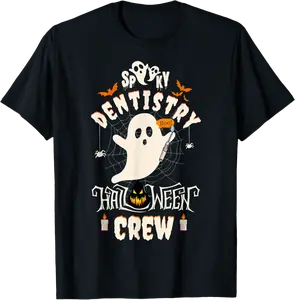 Spooky Dentistry Halloween Crew Ghost Boo Dental Hygienist T-Shirt - Emilyschwe Shop 40B0CB5KN8GM