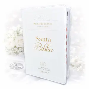 Biblia de Boda Letra Grande 12 puntos RV1960 imit piel blanco con índice