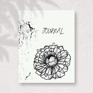 White Bloom Flower Creative Relaxing Aesthetic Journal/ Notebook By Polish Images high quality
