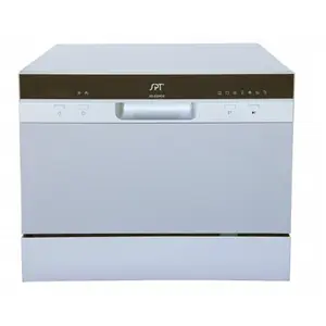 Sunpentown Countertop Dishwasher - Silver, Delay Start, LED Display, Quick Connect, Fits 10.5 in Diameter Dishware, 10.8 L/2.85 gal Capacity