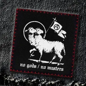 No Gods No Masters Print Patch Embroidery Design, 1 Count Tactical Morale Punk Badge, DIY Sew on Patches for Clothes Jacket Hat, Sewing Supplies