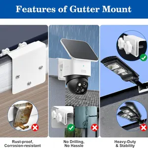 Holicfun Drainage Tray Stand for Eufy Solocam S340/e30/e42, Compatible with 4g Lte Camera S330, Secure Placement Solution