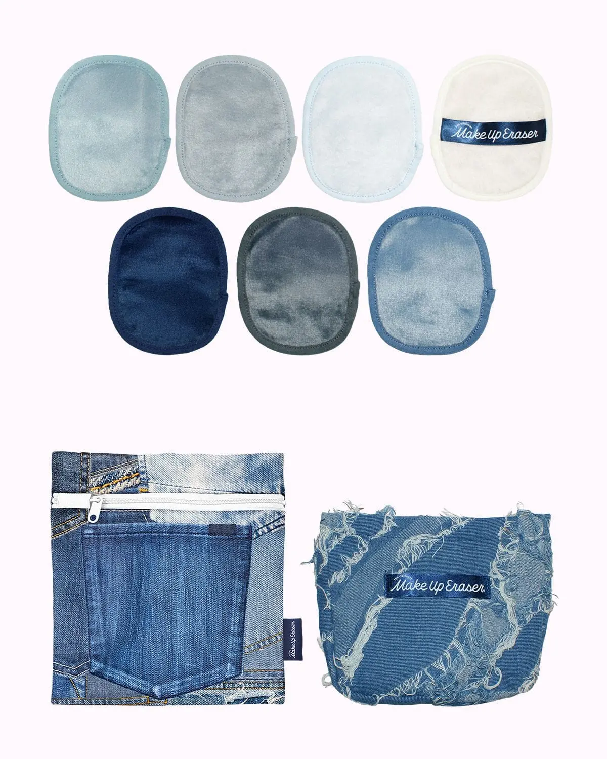 Blue Jean Baby 7-Day Set - Erase Makeup with JUST WATER, Reusable & Machine Washable Makeup Remover