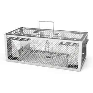 2Pack Humane Live Animal Cage Trap, 11.81x5.63x4.45In Galvanized Iron 2-Door Automatic Continuous Reusable Trap for Rats, Mice (Farm & Pet Supplies Accessory)