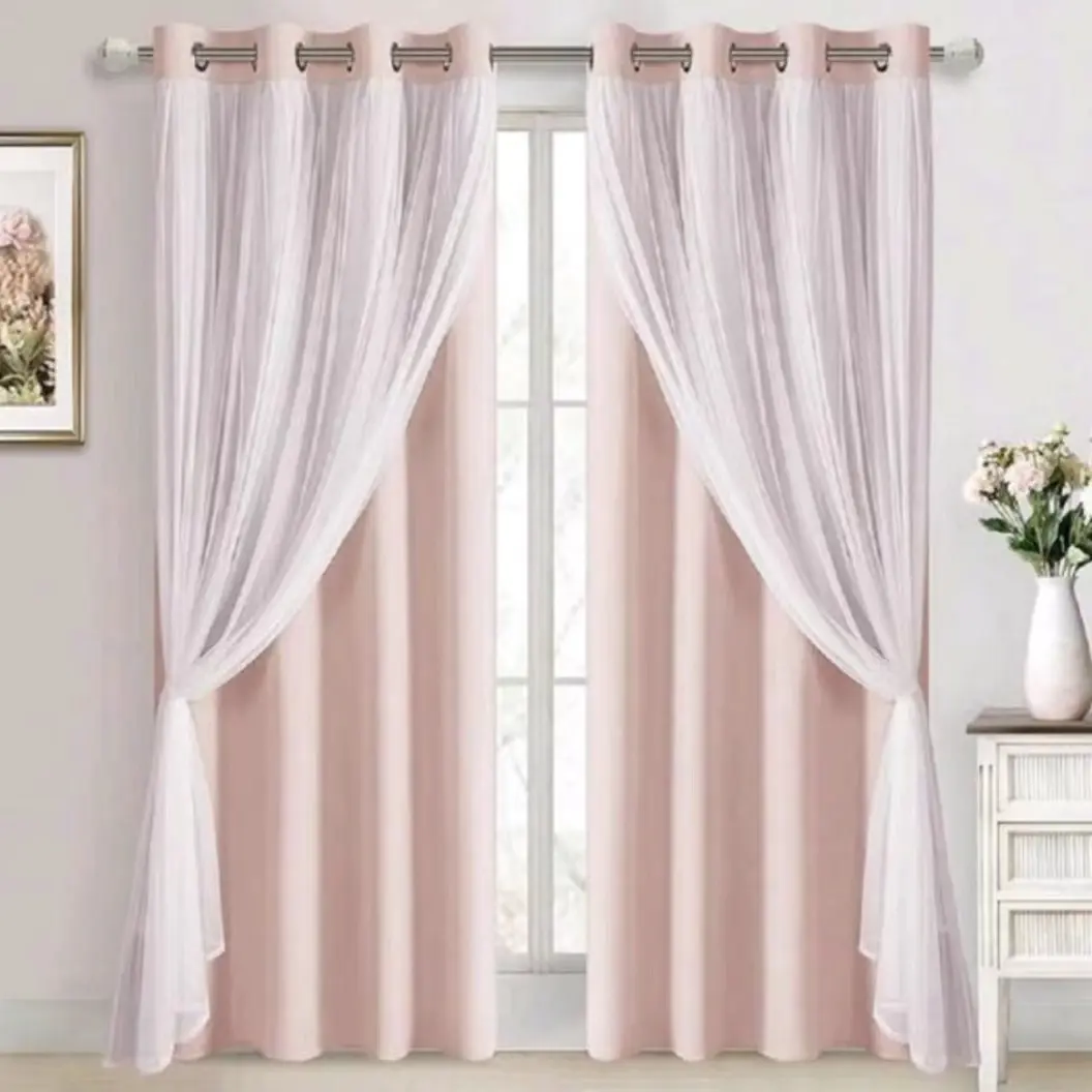 1pc 100%Blackout Privacy Grommet Curtains for Living Room & Bedroom, Minimalist Style Drapes, Perfect for Holiday Decor & Cute Princess Design
