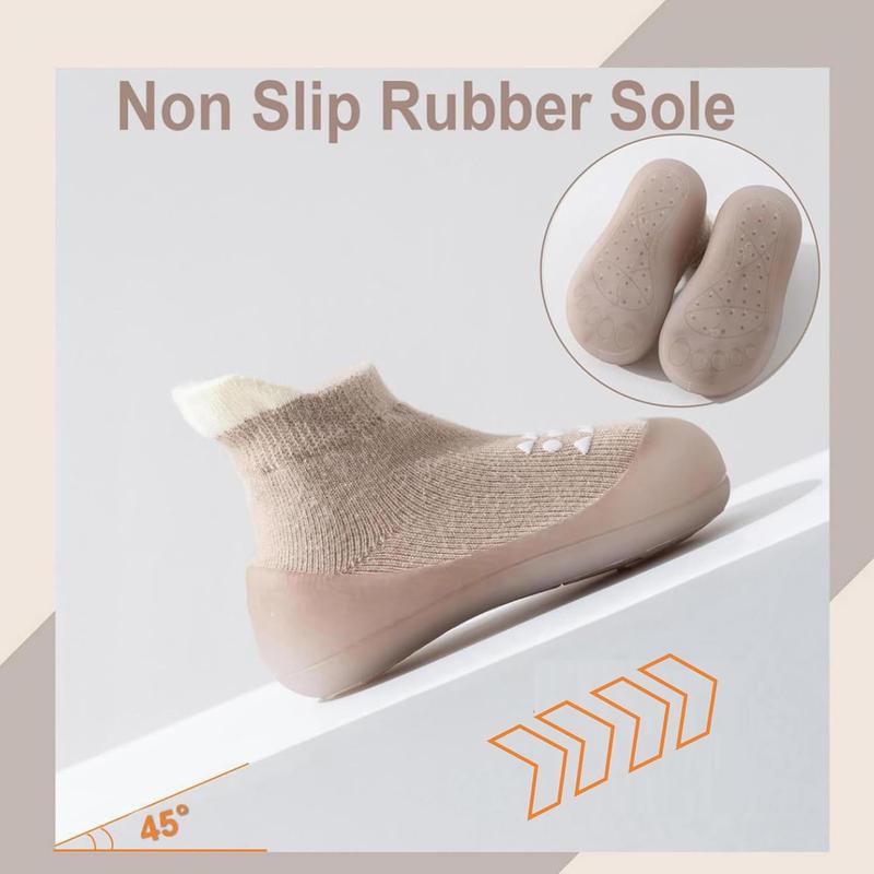 Baby Sock Shoes Toddler Walking Shoes Infant Non-Slip Slippers Soft Rubber Sole Sneakers for Baby Boys Girls
