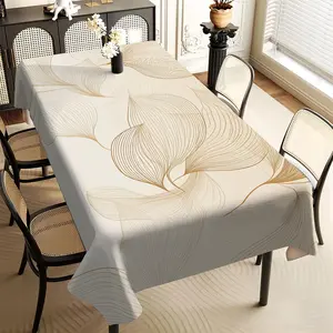 JIT1pc Simple Line Floral Printed Tablecloth, Rectangular Tablecloth, Suitable for Home Decoration, Decorative Home Kitchen, Restaurant, Party, Festival, Gift, Indoor and Outdoor