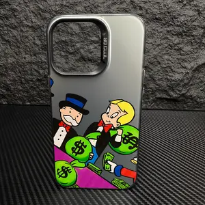 Funny A-Alec M-Monopoly IMD Colorful Phone Case For iPhone 17 16 15 14 13 12 11 Pro Max Plus Air And Galaxy S25 S24 S23 S22 Ultra Plus FE Silver Cover Unique Gift For Christmas Birthday