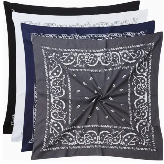 Vintage Paisley Bandanas, 4 Pack Head Wrap and Face Cover Scarf for Cycling, Hip Hop & Street Dance