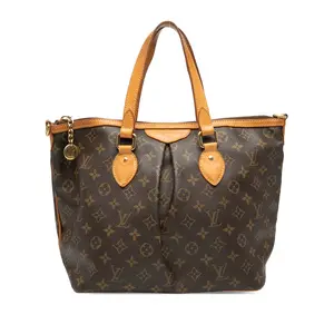 Pre-owned Louis Vuitton Canvas Coated, Leather Travel Bags Palermo Handbag Monogram Canvas PM by Rebag