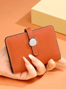 Women's Compact Elegant Thin Design Card Holder, High-End Leather Multi-Slot Large Capacity Wallet, New Trendy Small Card Case