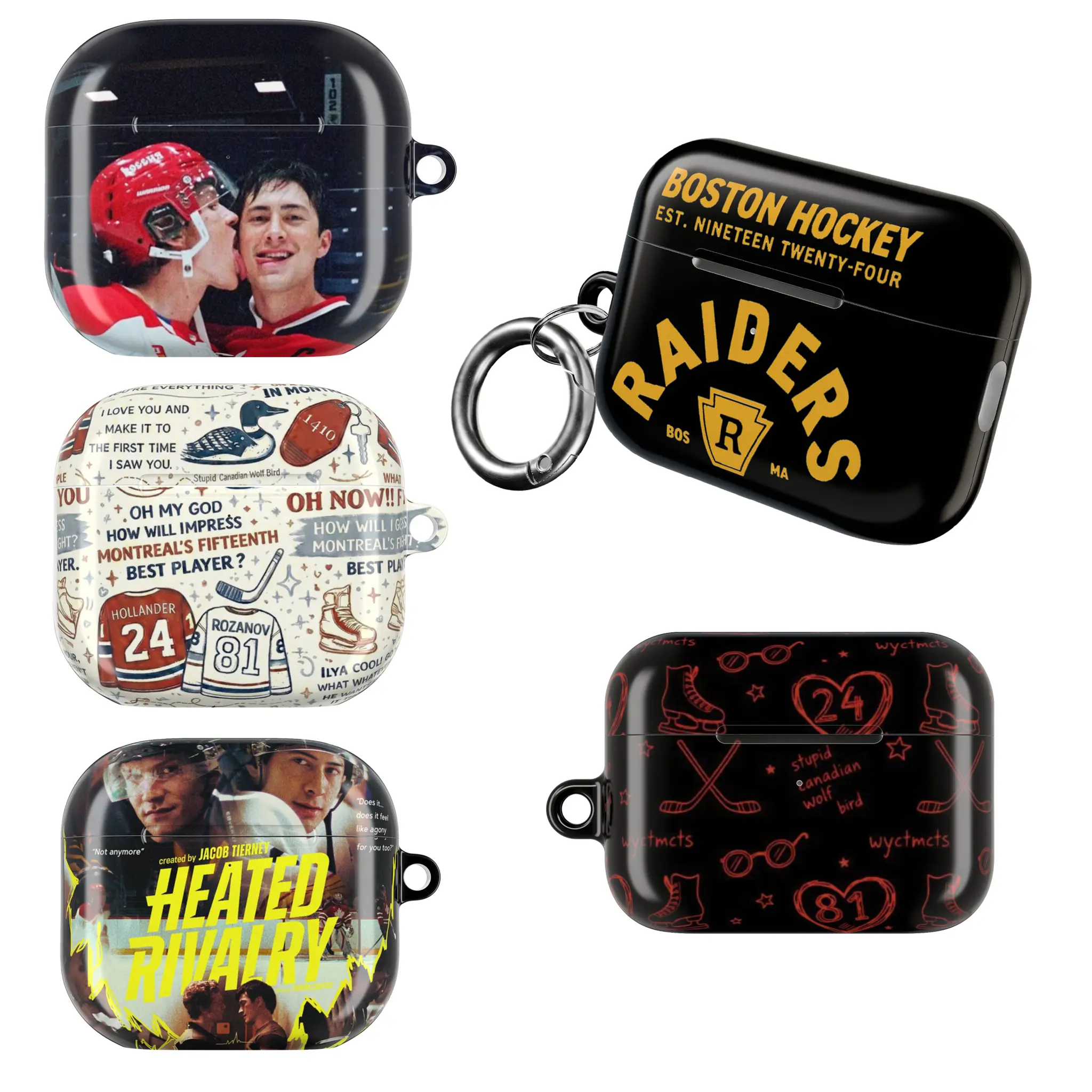 [PLS CHOOSE CORRECT CASE TYPE] Women's Heated Rivalry Inspired Airpods Case for Generation 1 2 3 4 & Pro 1 2 3, Hollander & Rozanov LGBT Love Romance Hockey Movie Booktok Merch Gift for Fan Reader Airpods Cover