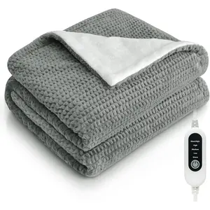 Heated Blanket Electric Throw Blanket with 5 Heat Settings, 10H Auto-Off, 50"x60" Soft Wave Fleece for Couch, Bed & Office, ETL Certified