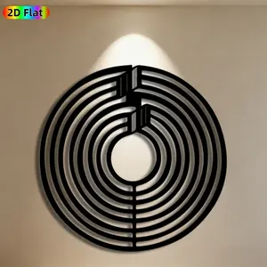 1pc Circular Maze Metal Wall Art,Circular Maze Statue Mural, Ideal Gift for New Year, Christmas, Maze Decor Enthusiasts, Rust-Resistant Metal Wall Decor Wall Sculptures, Perfect for Living Room Wall & Garden Fence, Unique Home Decor Accent