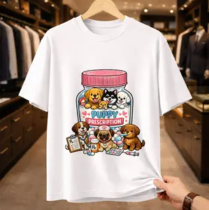 "Puppy Prescription" Funny Dog Graphic T-Shirt | Cute Puppies Medicine Jar Tee | Adorable Pet Lover Gift | Whimsical Vet Tech Shirt