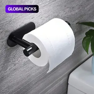 Wall Mounted Toilet Paper Holder, Toilet Rack, Toilet Paper Storage, 1 Count Self Adhesive Stainless Steel Roll Paper Dispenser, Toilet Paper Holder for Kitchen Bathroom, Bathroom Accessories, Toilet Paper Dispenser Mounted On Wall, Durable and Convenient